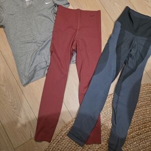 Nike Bundle - Gray Tee with Red and Black Leggings